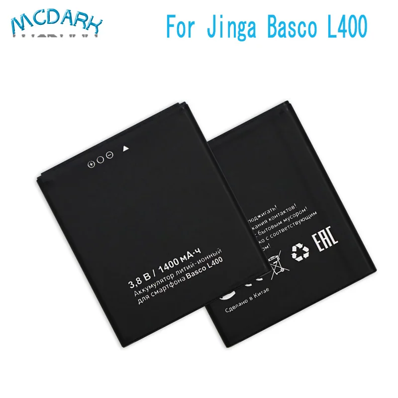 Mcdark 1400 мА/ч L400 Батарея для телефона Jinga Basco запасные батареи сотового