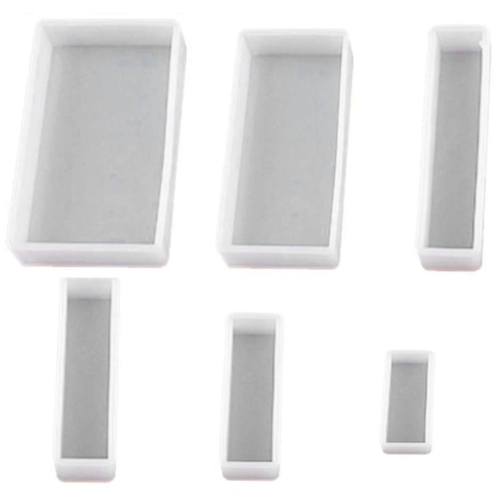 

6 Style Square Resin Mold Diy Transparency Flexible Silicone Molds For Coaster,Casting With Resin,Concrete,Cement And Polymer