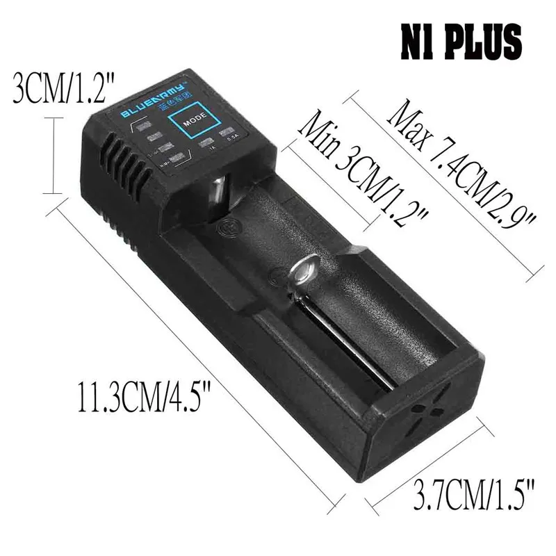 Зарядное устройство USB с одним двойным разъемом для аккумуляторов 18650 26650 IMR/li ion/Ni