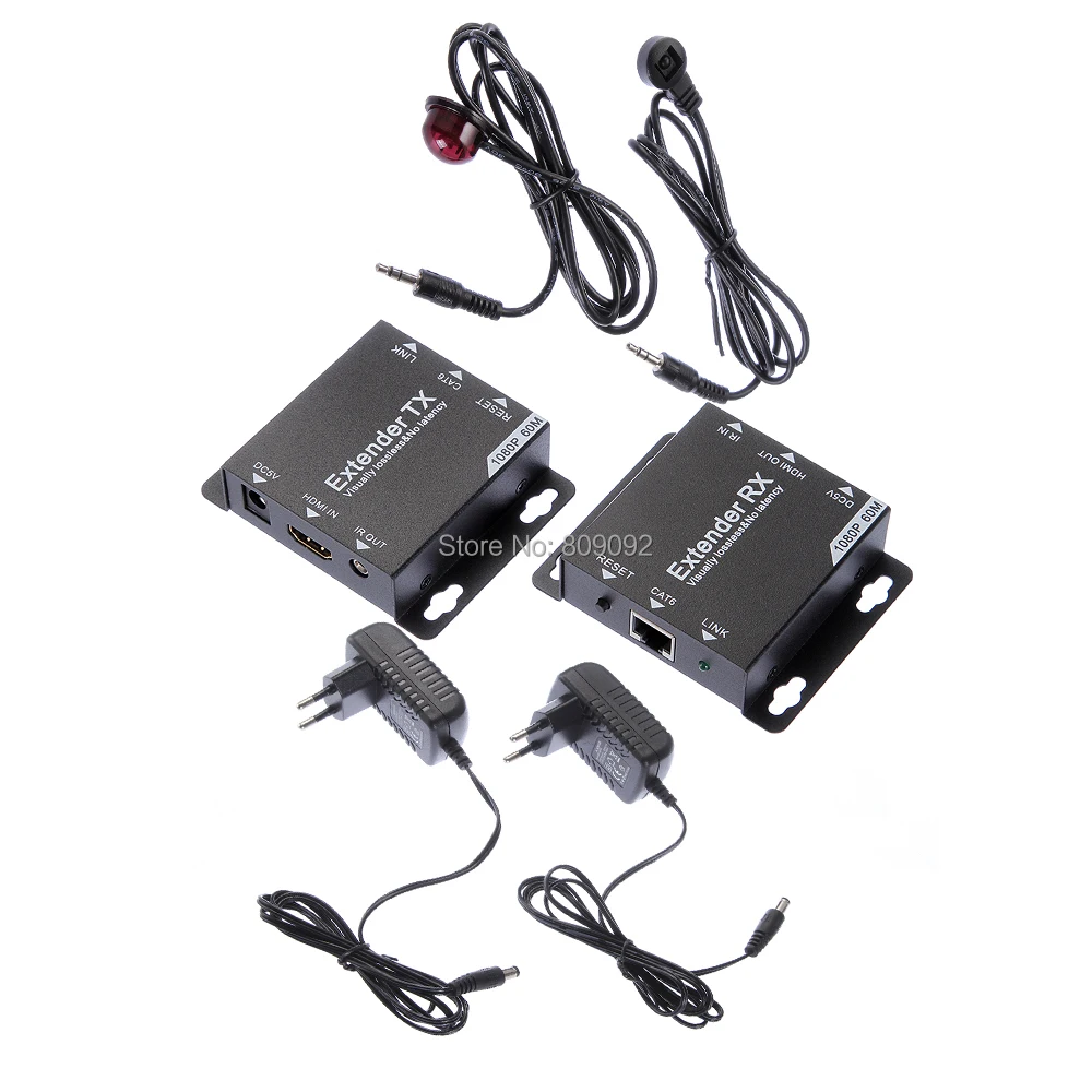 HDMI удлинитель TX + RX 1080P сигнала до 60 м по Cat6/7 UTP Ethernet RJ45 Кабель с ИК управлением для