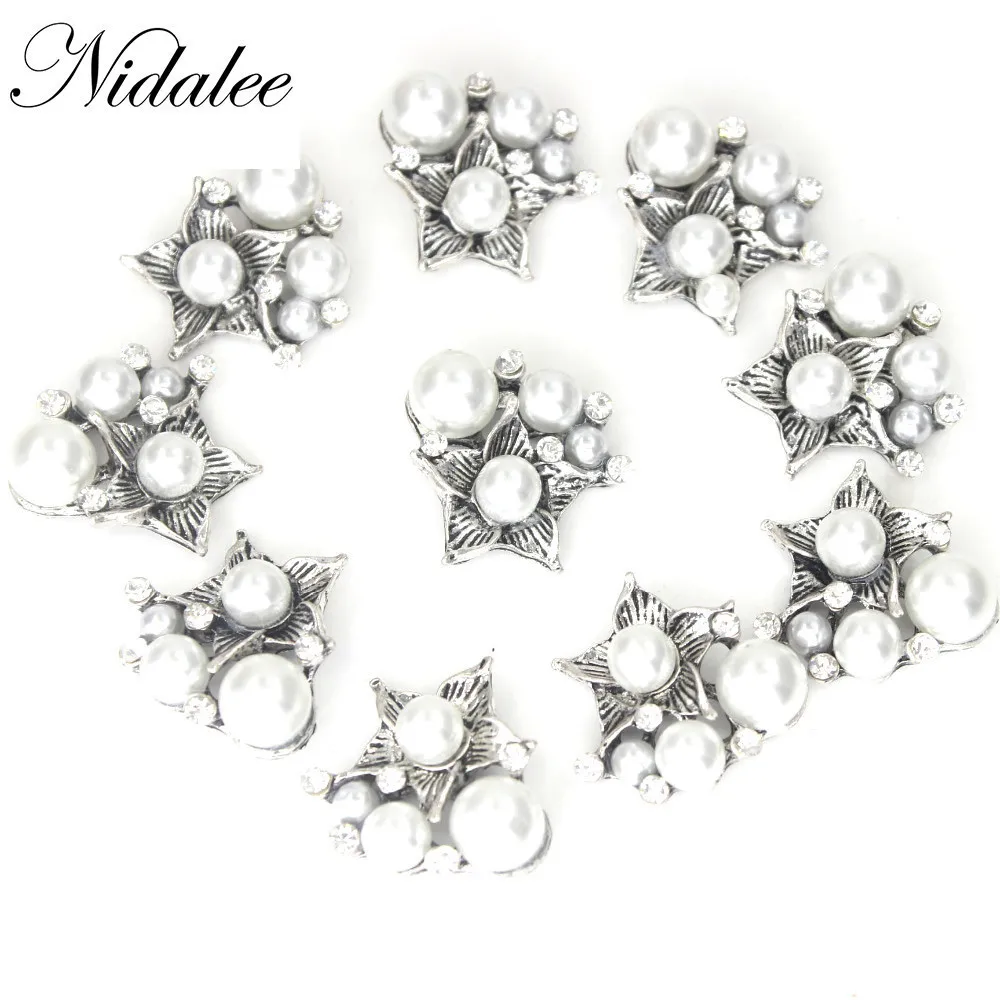 

22mm Silver 4 Holes Flatback Rhinestone DIY Christmas pearl buttons