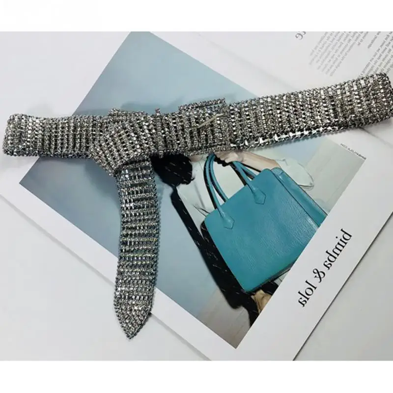 Женский пояс цепочка на талию украшенный кристаллами и бриллиантами Роскошные