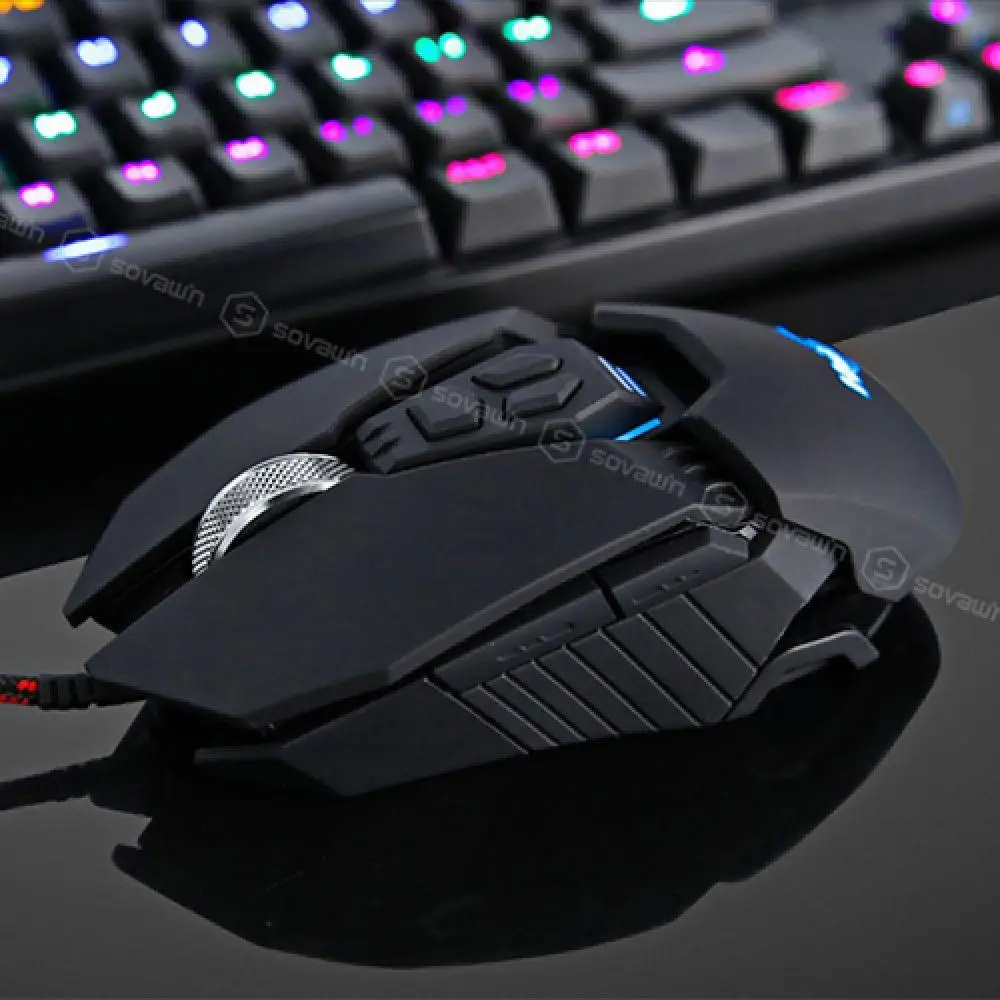 USB Проводная игровая мышь 3D оптическая 4000 Точек на дюйм 8 кнопок светодиодный