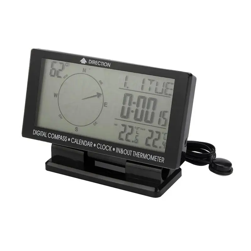 Navigation Dashboard Car Compass ornament In-Car Digital Blue LED 4.6&quot LCD Display Clock Thermometer Calendar |