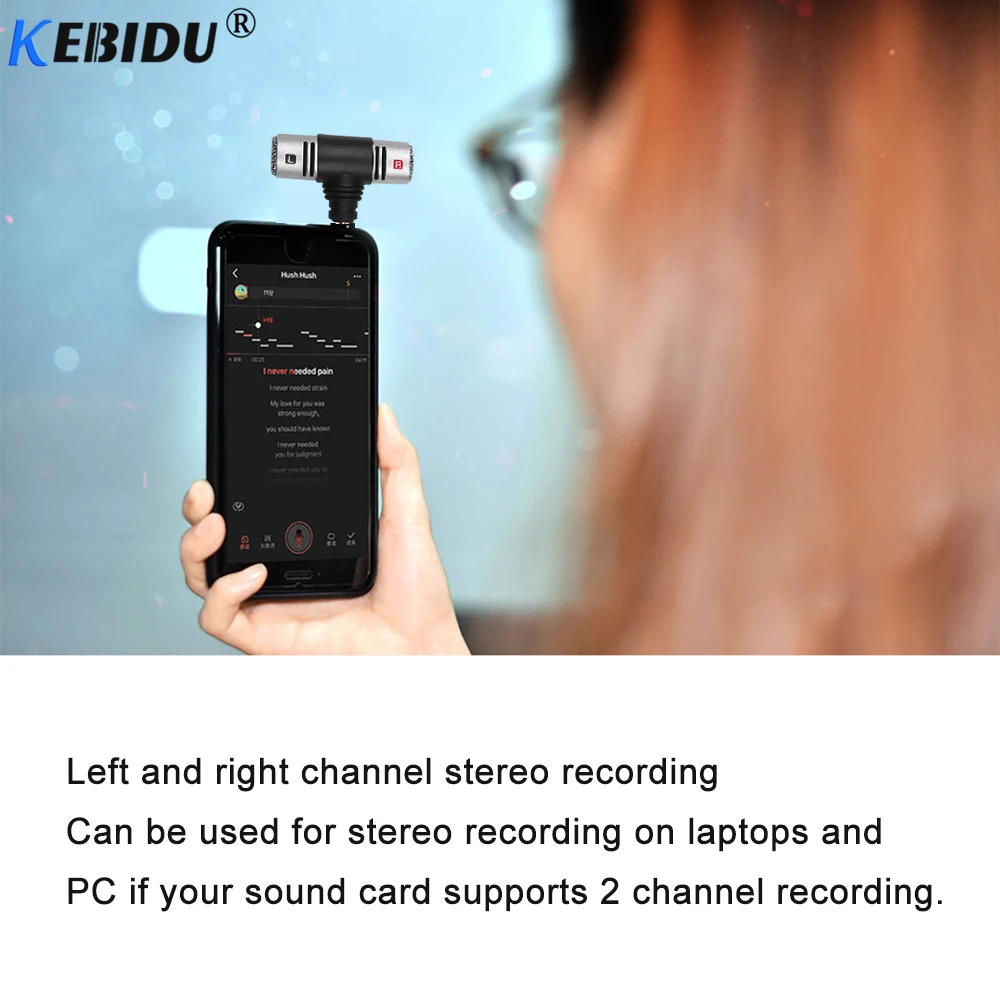 KEBIDU Mini 3.5mm Jack Microphone Digital Stereo Mic For Recording Pen with Interface Interview | Электроника