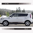 Стильная наклейка на кузов автомобиля, Виниловая наклейка на кузов, наклейка на гоночную полоску для Kia Soul, автомобильные аксессуары
