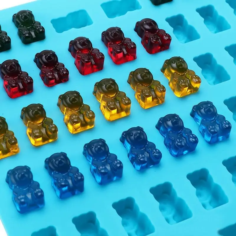 DIY Форма для желе льда 53 отверстия Gummy конфеты плесень маленький медведь