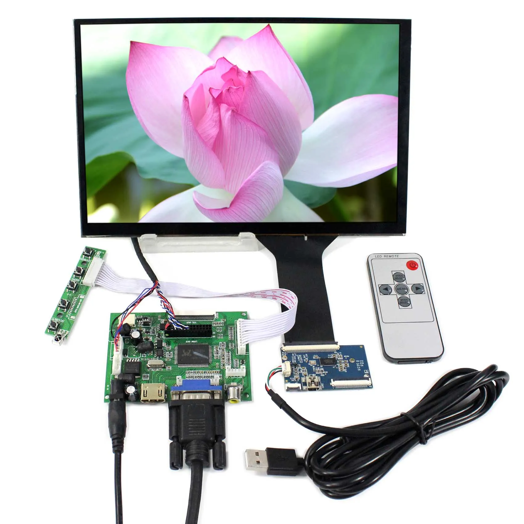 Плата драйвера ЖК дисплея HD MI VGA 2AV работает с экраном 10 1 дюйма B101EW05 или LP101WX1 SLP2