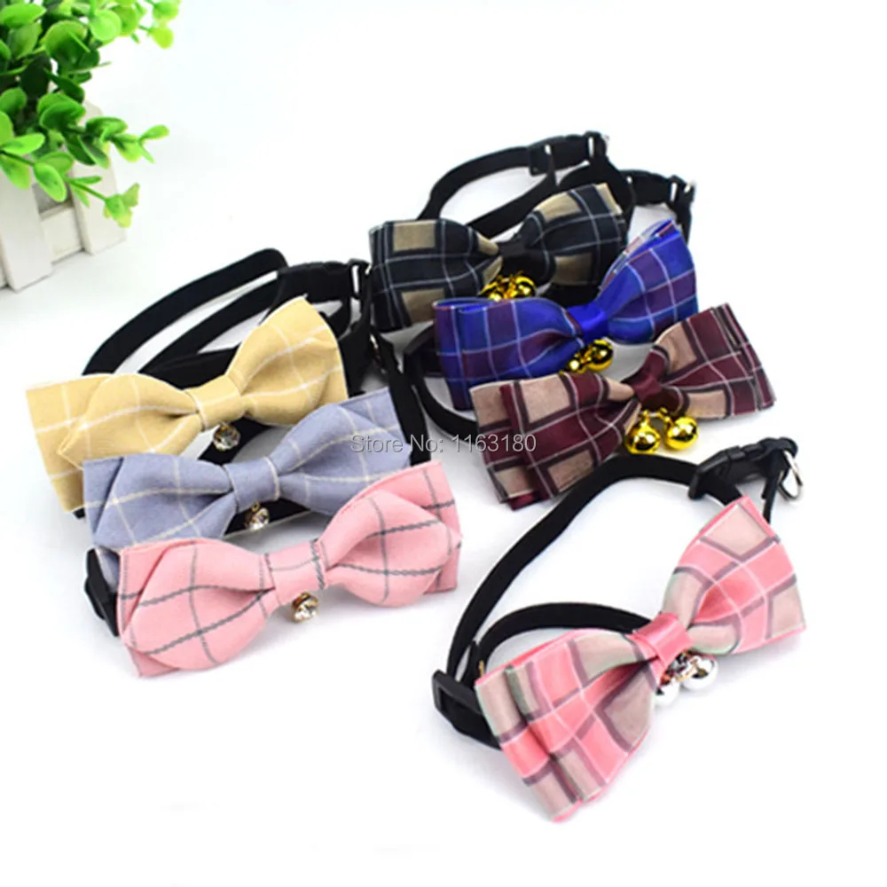72pcs/lot Dog Collar Pet Collars With Bowknot Bells Charm Necklace For Dogs Cat Supplies | Дом и сад