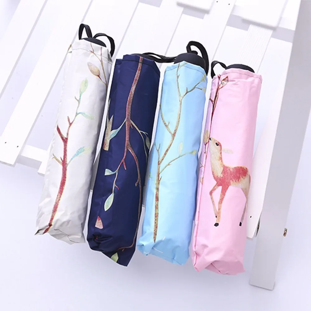 Fawn Sunny Umbrella Too Parasol Animal Milu Sunshade Purchase Black Rubber Sunscreen Small Fresh YS227- | Дом и сад