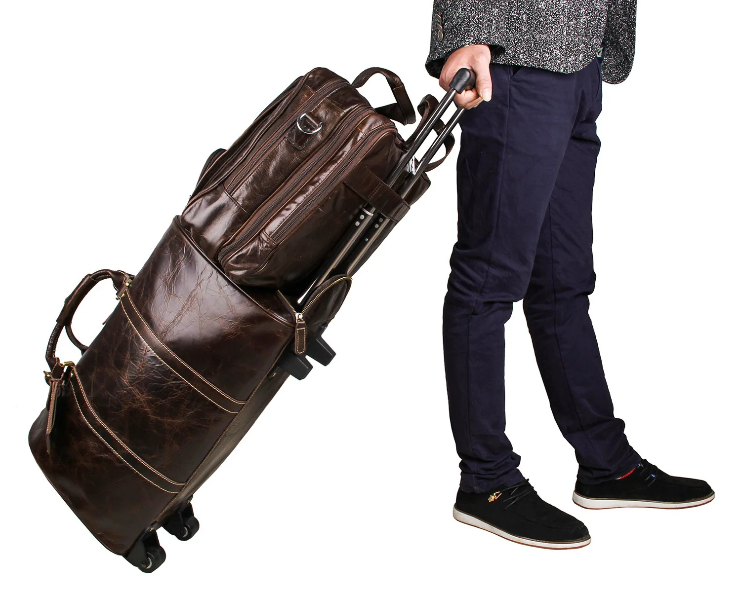 Европейская и американская деловая кожаная мужская сумка 730 40 большая 17 дюймов