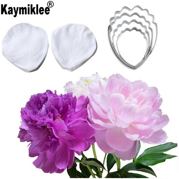 Большой пион Вайнер силиконовые формы цветок помадка резак Gumpaste Плесень торт