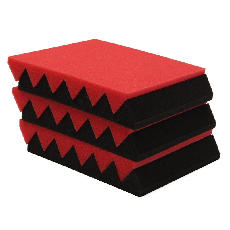 6 шт. 30X30X5Cm Клин звукоизоляция студия пена красный/черный Музыкальные инструменты