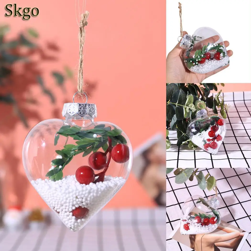 3 круглые елочные украшения прозрачный 2 подвески рождественские 20 г шары для