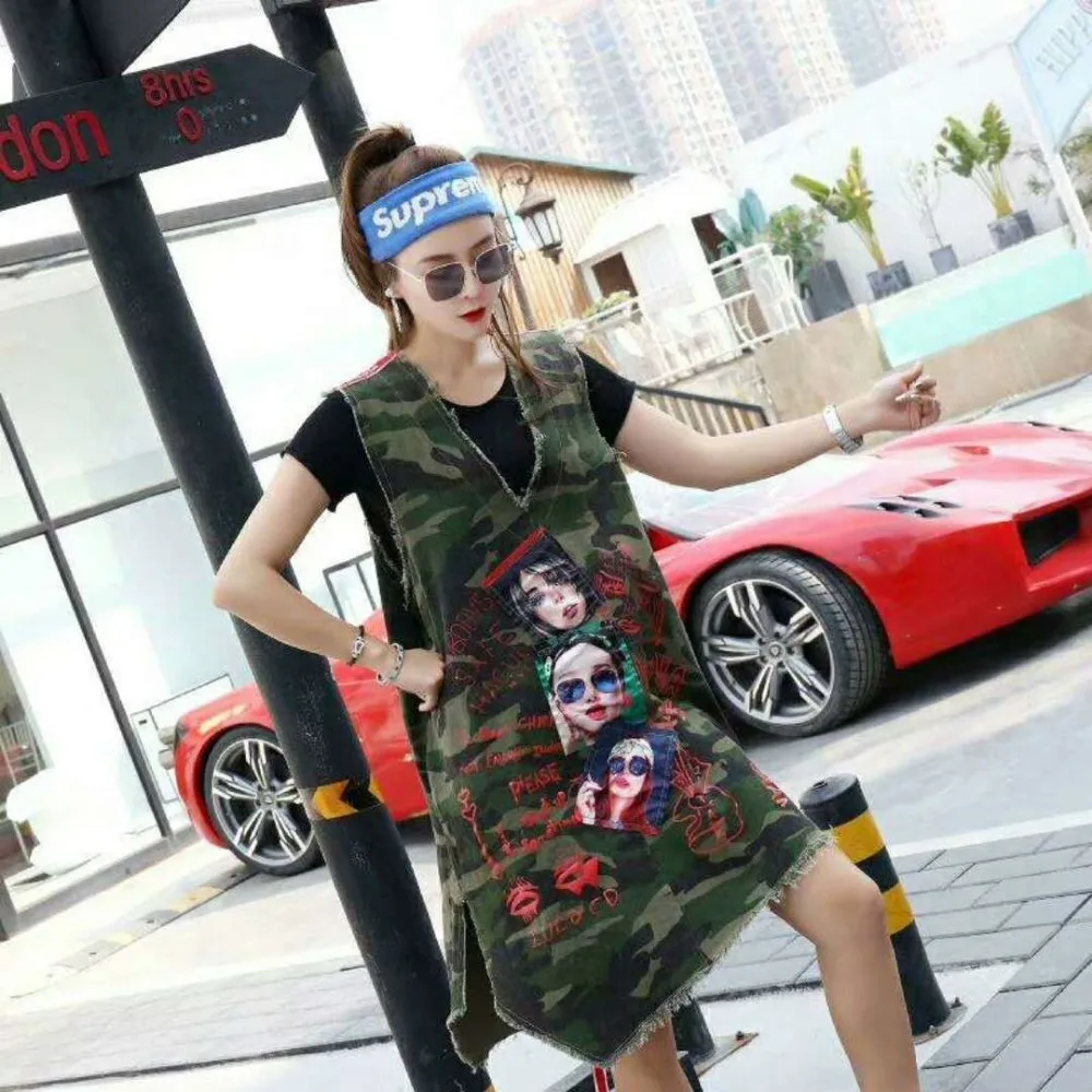 Цин МО характер печати v образным вырезом платье для женщин Письмо джинсовое с