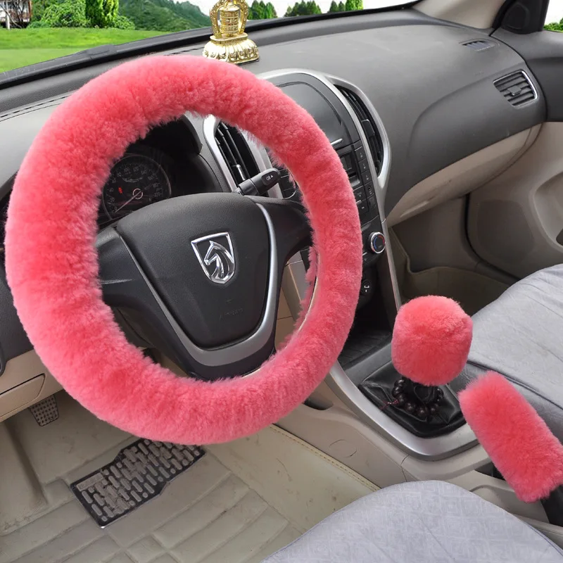 Универсальные Плюшевые Чехлы на руль автомобиля комплект зимних накладок из