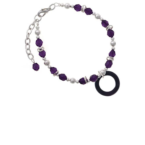 Акрил 7/8 &quotкольцо черный браслет пурпурные бусы |