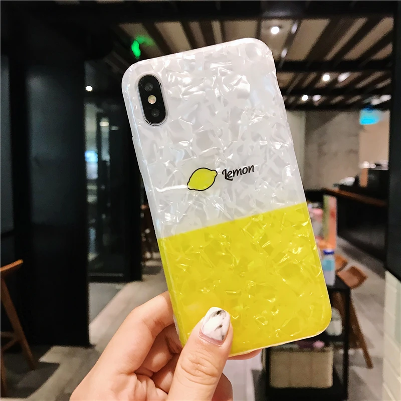 3cpizai для Apple iphone Xs max XR X Чехол крутой Сращивание мраморный фруктовый мягкий 8 7 6s Plus
