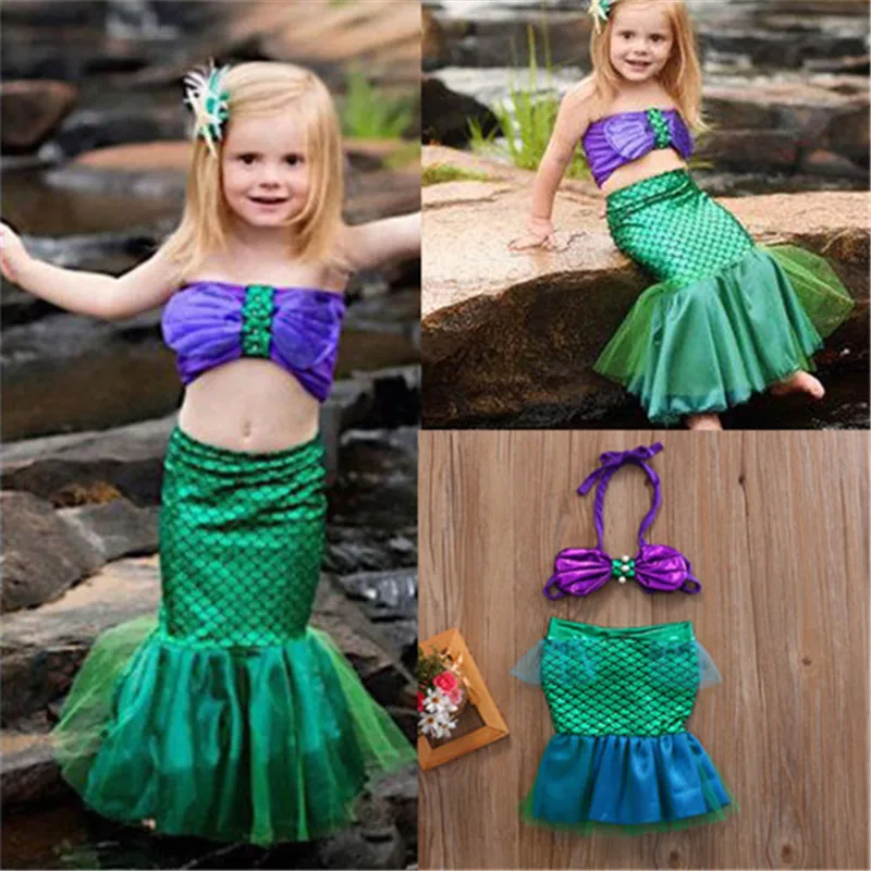 Детский купальник Русалка pudcoco для маленьких девочек комплект одежды пляжные