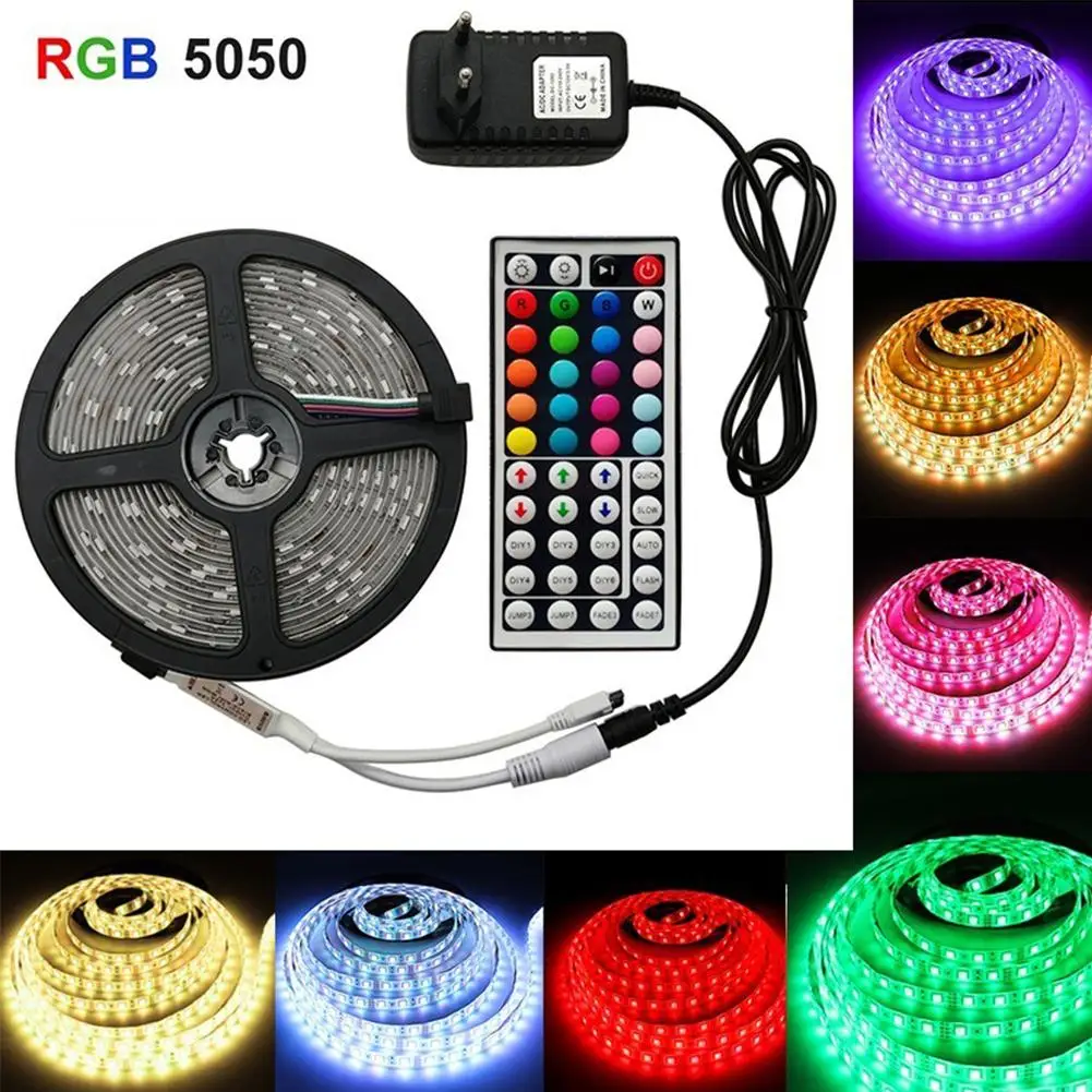 Светодиодная лента 5050 RGB набор DC12V высокая яркость света водонепроницаемый