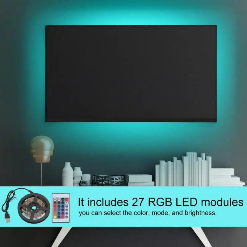 Светодиодный светильник RGB для подсветки телевизора 24 клавишный с дистанционным