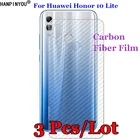 3 шт.лот, для Huawei Honor 10 Lite, 6,21 дюйма, 3D Нескользящая прозрачная углеволоконная Защитная пленка для задней панели, защитная наклейка (не стекло)