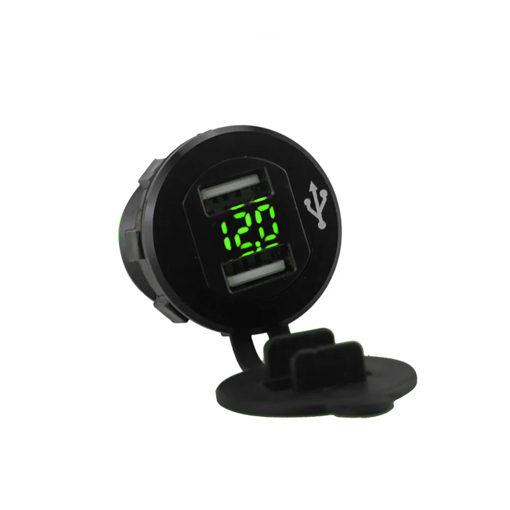 USB Car Charger Double Fast Phone Charge Socket With Voltmeter Charging Tablet Motorcycle usb Adapter | Мобильные телефоны и