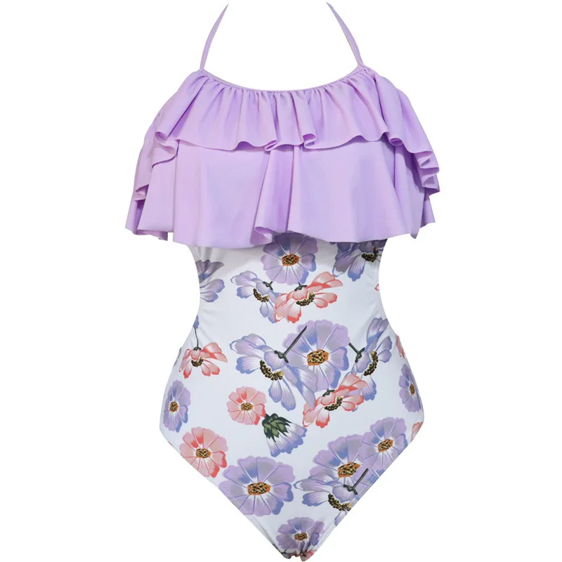 Семейные подходящие купальники купальный костюм для мамы и дочки с принтом