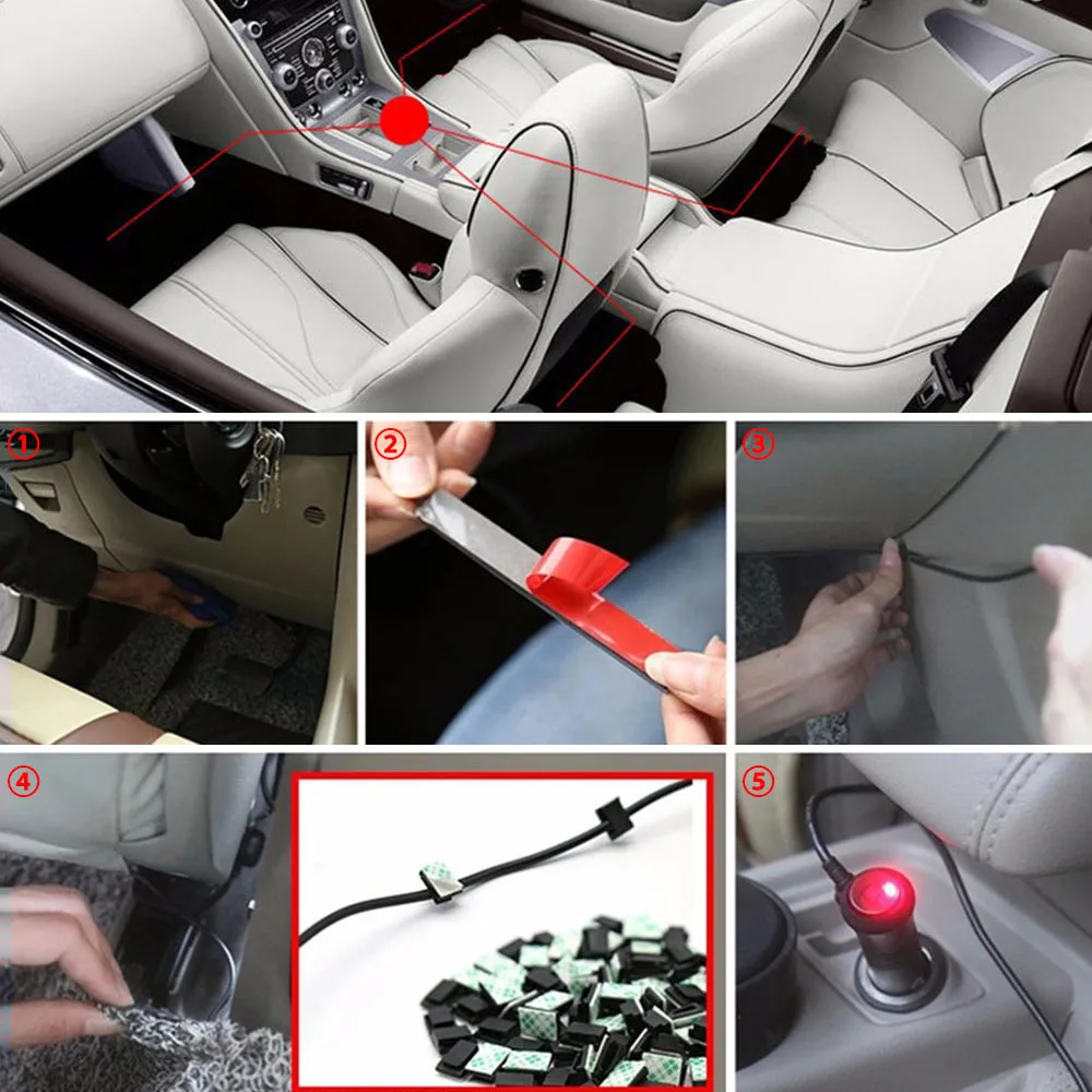 4 in 1 Wireless Remote Control Interior Atmosphere Light Bar Car Floor Dash LED Decoration Lamp Kit 12V | Автомобили и мотоциклы