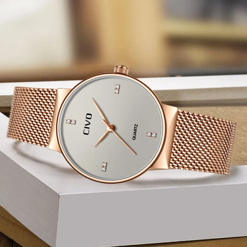 CIVO Montre Femme 2018 модные повседневные ЖЕНСКИЕ НАРЯДНЫЕ часы люксовый бренд