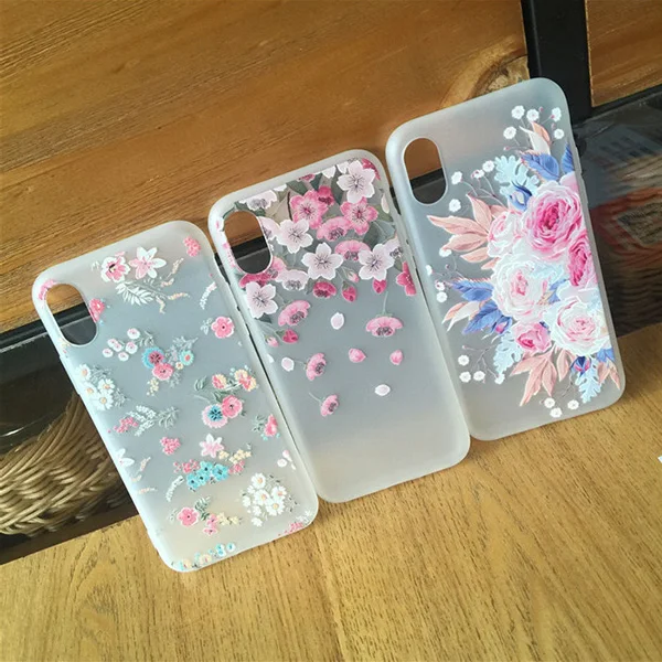 Противоударный Тонкий чехол с цветочным рисунком совместимый iPhone 6 6s 7 8 Plus X RJ88 ND998