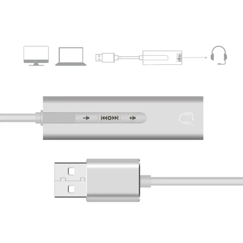 Внешняя звуковая карта 2 в 1 USB разъем 3 5 мм 7 каналов 3D Аудио гарнитура микрофон
