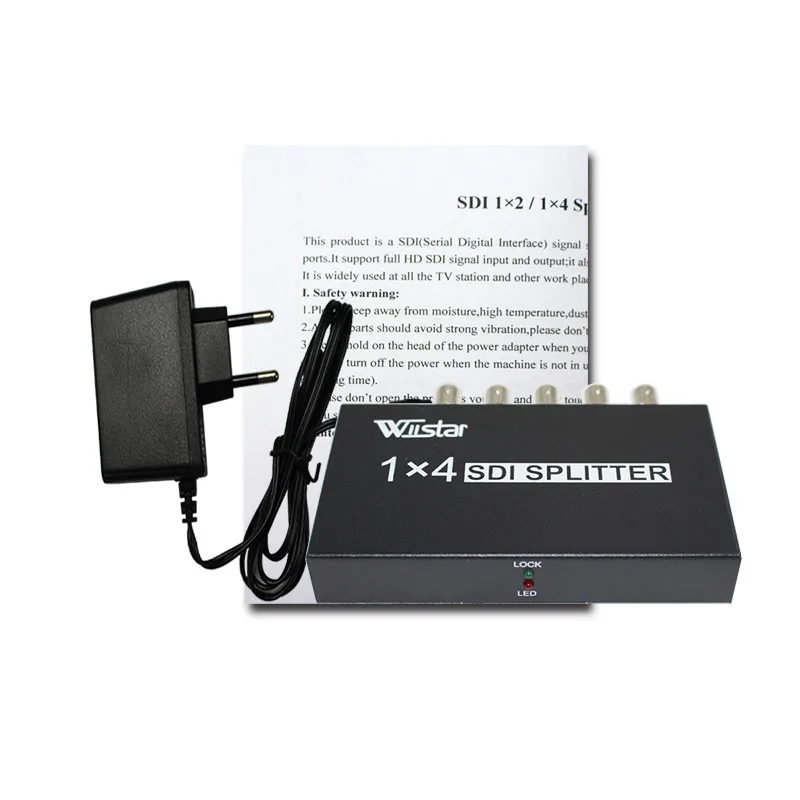 

Wiistar SDI Splitter 1x4 1 in to 4 Out Supports SD/HD/3G-SDI Repeater Extender with Power Adapter 1080P for Video Monitor