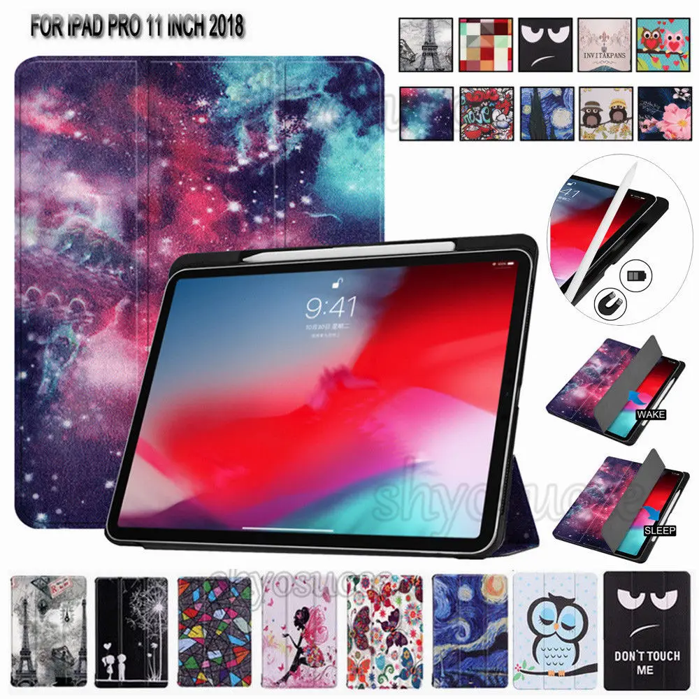 Смарт-чехол с магнитом для iPad Pro 11 2018 ультра тонкий противоударный PU кожаный