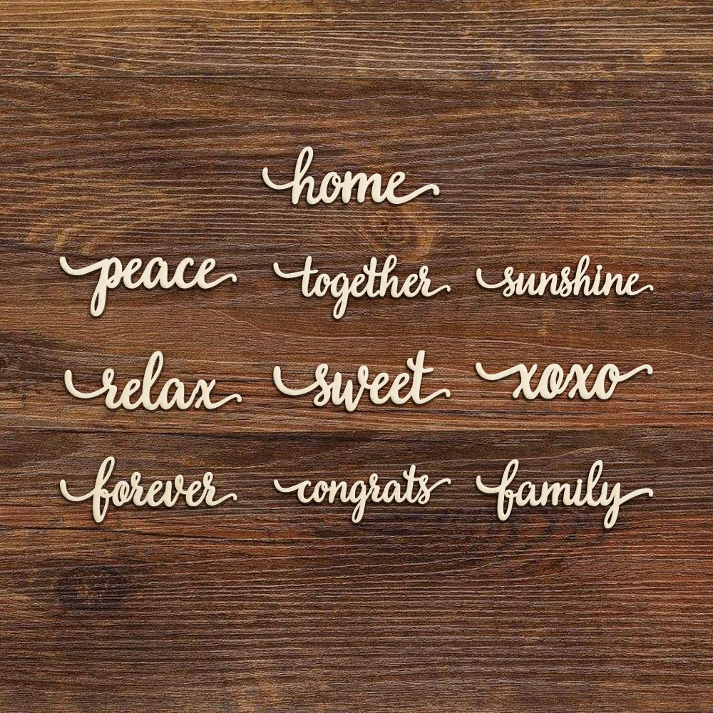 

XOXO Sweet Home Peace Relax Forever Wooden Cutouts Home Wall Decoration Housewarming Gift Diy Art Projects Craft