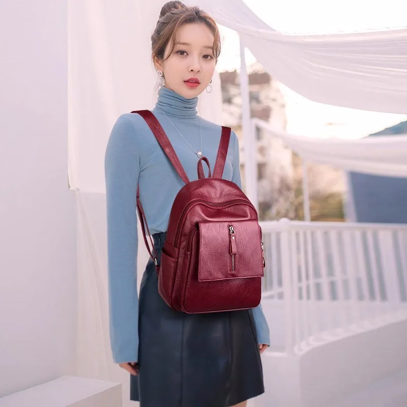 2019 роскошные кожаные рюкзаки для женщин дизайнерские женские в винтажном стиле