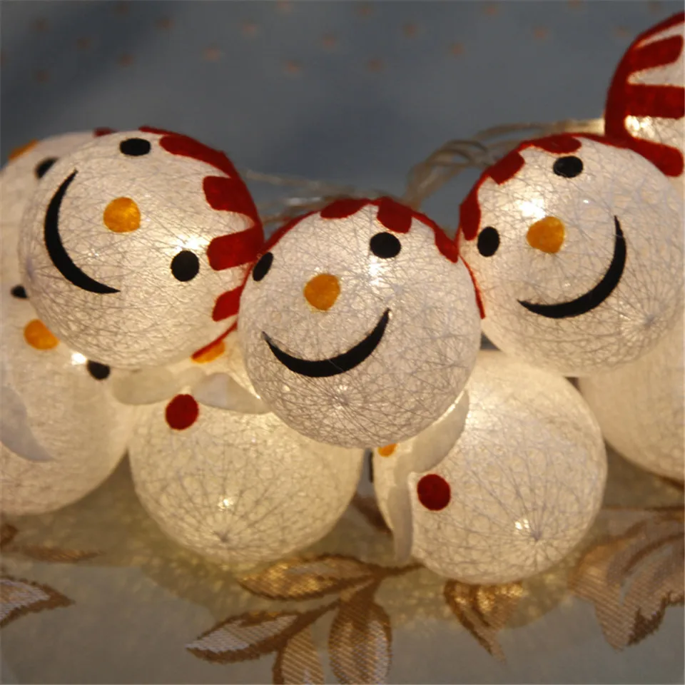 Ручной работы Рождественские огни Снеговики светодиодный свет шнура 10
