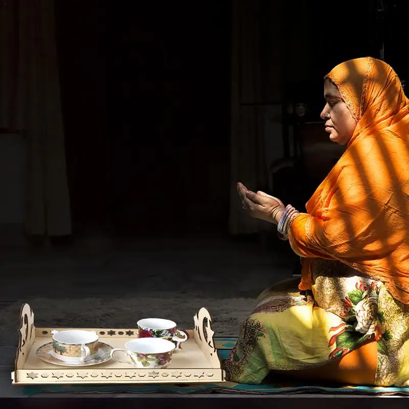 DIY деревянный десертный поднос ИД Мубарак Рамадан вечерние столовая посуда