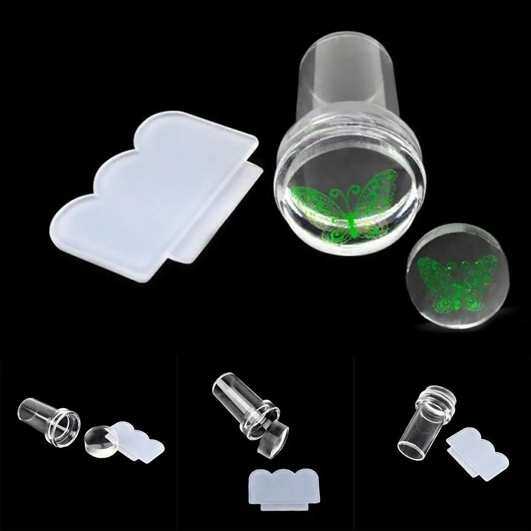 1 шт прозрачные для ногтевого дизайна штамп скребок трафареты ногтей инструмент