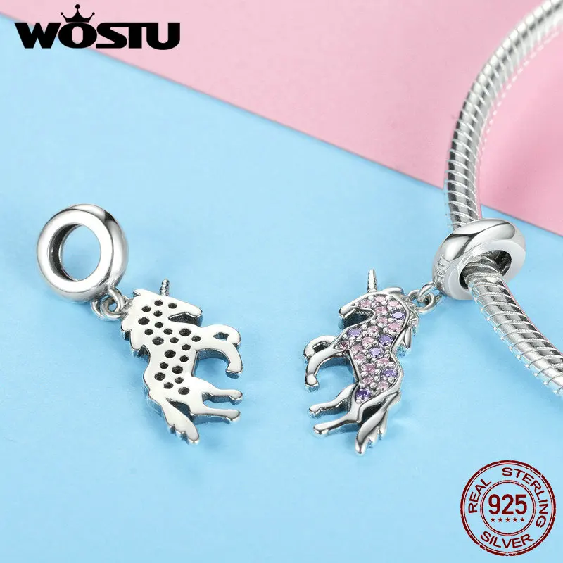 Ожерелье и браслет WOSTU CQC996 из стерлингового серебра 925 пробы с мерцающим