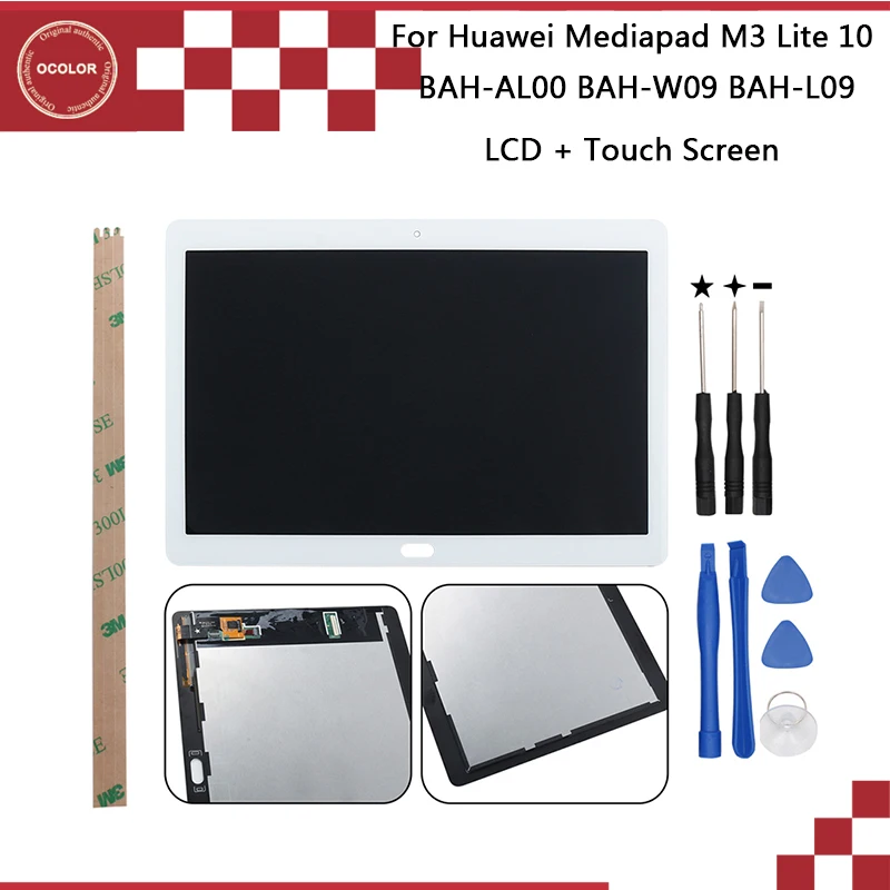 Ocolor для huawei Mediapad M3 Lite ЖК-дисплей Дисплей+ Сенсорный экран ремонт 10,1 ''для huawei BAH-AL00 BAH-W09 BAH-L09+ Инструменты+ клей