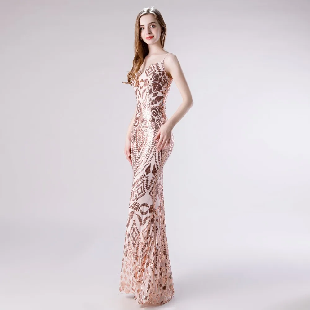 Vivian's Bridal модное платье с блестками для выпускного вечера сексуальное на тонких