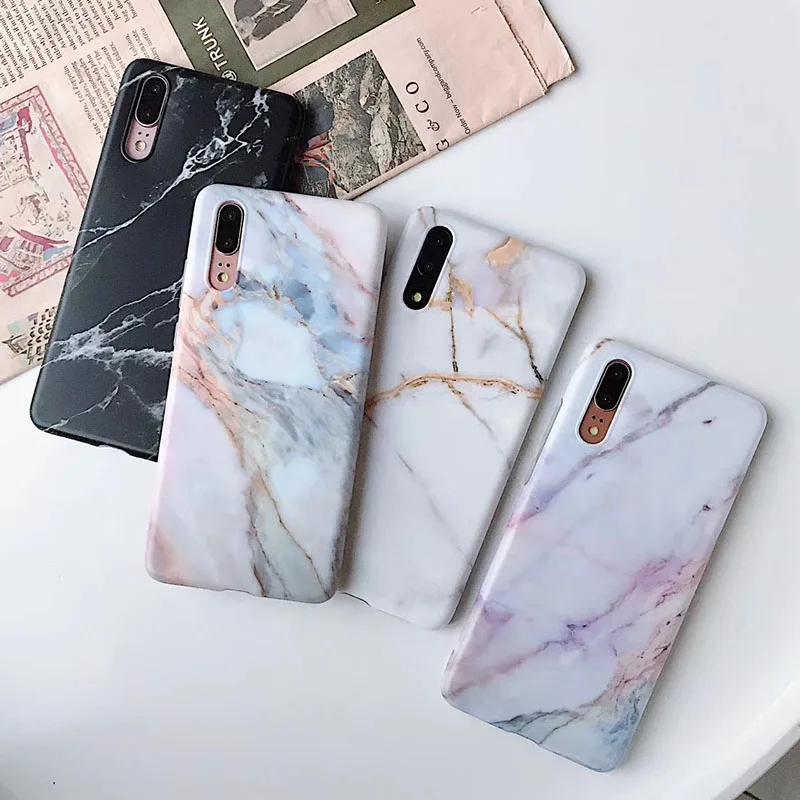 Матовый коралловый чехол для Huawei Mate 20 Lite P20 Pro Nova 3i P Smart Plus силиконовые мраморные