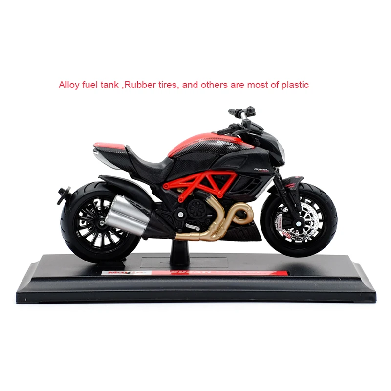 MAISTO 1:18 Diavel углеродная Литая модель мотоцикла работоспособная короткошерстная