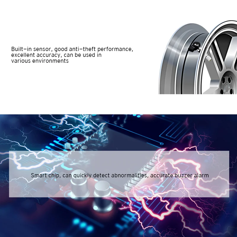 Автомобильная система контроля давления в шинах TPMS с солнечной зарядкой через USB