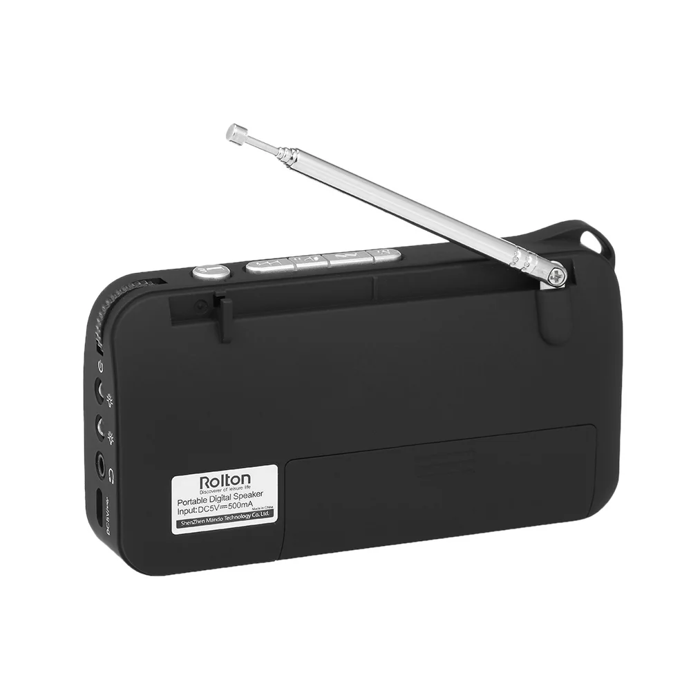 Портативный мини FM радиоприемник Rolton W405 музыкальный плеер TF карта USB