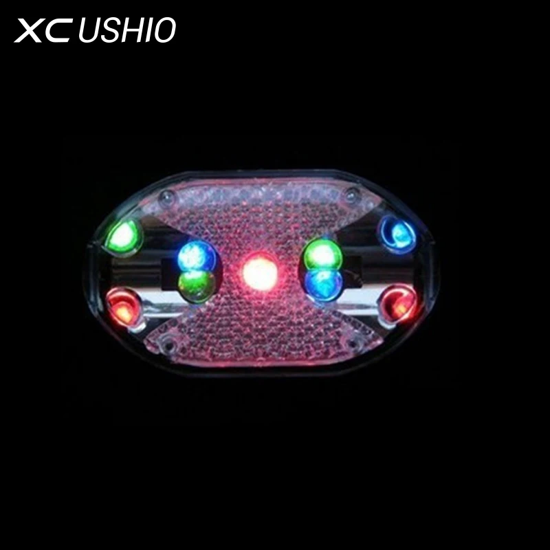 Велосипедный фонарь 9 LED 7 моделей вспышка для велосипеда настоящая лампа цветная