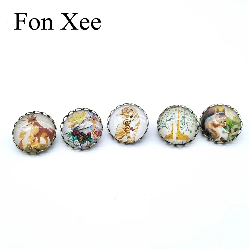 Fon Xee милые заколки с животными значок в виде кошки белки оленя птицы детские