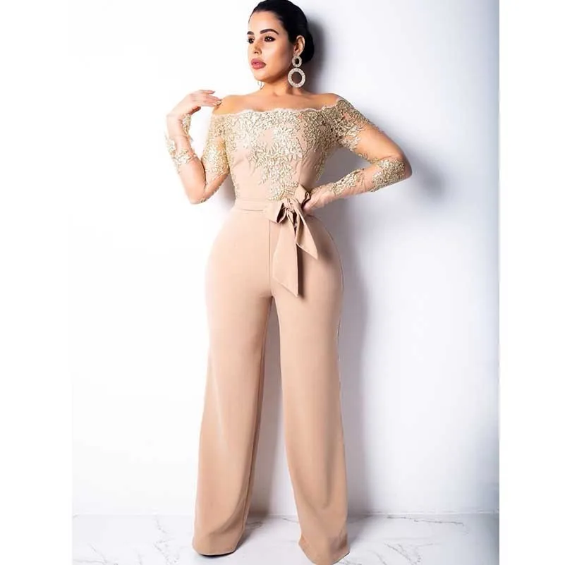 MUXU сексуальный комбинезон с открытыми плечами кружевной вышитый сетчатый