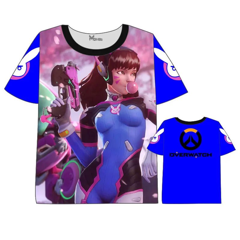 Футболка D.VA roadhog с короткими рукавами для мужчин и женщин костюм костюмированной